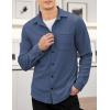 imageCOOFANDY Mens Corduroy Shirt Casual Shacket Long Sleeve Button Down Lightweight JacketDark Blue