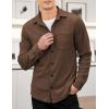imageCOOFANDY Mens Corduroy Shirt Casual Shacket Long Sleeve Button Down Lightweight JacketDark Brown
