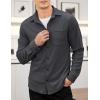 imageCOOFANDY Mens Corduroy Shirt Casual Shacket Long Sleeve Button Down Lightweight JacketDark Grey