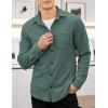 imageCOOFANDY Mens Corduroy Shirt Casual Shacket Long Sleeve Button Down Lightweight JacketEvergreen