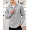 imageCOOFANDY Mens Corduroy Shirt Casual Shacket Long Sleeve Button Down Lightweight JacketGrey