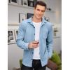 imageCOOFANDY Mens Corduroy Shirt Casual Shacket Long Sleeve Button Down Lightweight JacketLight Blue