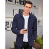 imageCOOFANDY Mens Corduroy Shirt Casual Shacket Long Sleeve Button Down Lightweight JacketNavy Blue
