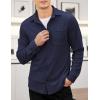 imageCOOFANDY Mens Corduroy Shirt Casual Shacket Long Sleeve Button Down Lightweight JacketNavy Blue