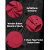 imageCOOFANDY Mens Corduroy Shirt Casual Shacket Long Sleeve Button Down Lightweight JacketRed