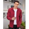 imageCOOFANDY Mens Corduroy Shirt Casual Shacket Long Sleeve Button Down Lightweight JacketRed