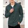 imageCOOFANDY Mens Corduroy Shirt Casual Shacket Long Sleeve Button Down Lightweight JacketVariegated Green