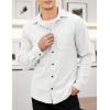 imageCOOFANDY Mens Corduroy Shirt Casual Shacket Long Sleeve Button Down Lightweight JacketWhite
