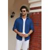 imageCOOFANDY Mens Long Sleeve Button Down Shirt Casual Lightweight Jacket Shirt with PocketsBlue