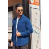 imageCOOFANDY Mens Long Sleeve Button Down Shirt Casual Lightweight Jacket Shirt with PocketsBlue