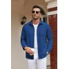 imageCOOFANDY Mens Long Sleeve Button Down Shirt Casual Lightweight Jacket Shirt with PocketsBlue