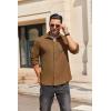 imageCOOFANDY Mens Long Sleeve Button Down Shirt Casual Lightweight Jacket Shirt with PocketsBrown