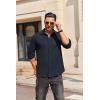 imageCOOFANDY Mens Long Sleeve Button Down Shirt Casual Lightweight Jacket Shirt with PocketsDark Blue