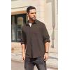 imageCOOFANDY Mens Long Sleeve Button Down Shirt Casual Lightweight Jacket Shirt with PocketsDark Brown