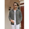 imageCOOFANDY Mens Long Sleeve Button Down Shirt Casual Lightweight Jacket Shirt with PocketsDark Gray