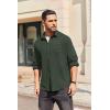imageCOOFANDY Mens Long Sleeve Button Down Shirt Casual Lightweight Jacket Shirt with PocketsDark Green