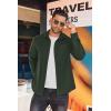 imageCOOFANDY Mens Long Sleeve Button Down Shirt Casual Lightweight Jacket Shirt with PocketsDark Green