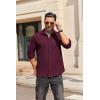 imageCOOFANDY Mens Long Sleeve Button Down Shirt Casual Lightweight Jacket Shirt with PocketsDeep Red