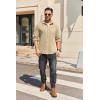 imageCOOFANDY Mens Long Sleeve Button Down Shirt Casual Lightweight Jacket Shirt with PocketsKhaki