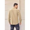 imageCOOFANDY Mens Long Sleeve Button Down Shirt Casual Lightweight Jacket Shirt with PocketsKhaki