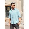imageCOOFANDY Mens Long Sleeve Button Down Shirt Casual Lightweight Jacket Shirt with PocketsLight Blue
