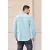 imageCOOFANDY Mens Long Sleeve Button Down Shirt Casual Lightweight Jacket Shirt with PocketsLight Blue