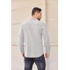 imageCOOFANDY Mens Long Sleeve Button Down Shirt Casual Lightweight Jacket Shirt with PocketsLight Gray