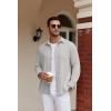 imageCOOFANDY Mens Long Sleeve Button Down Shirt Casual Lightweight Jacket Shirt with PocketsLight Gray