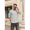 imageCOOFANDY Mens Long Sleeve Button Down Shirt Casual Lightweight Jacket Shirt with PocketsLight Gray