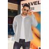 imageCOOFANDY Mens Long Sleeve Button Down Shirt Casual Lightweight Jacket Shirt with PocketsLight Gray