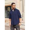 imageCOOFANDY Mens Long Sleeve Button Down Shirt Casual Lightweight Jacket Shirt with PocketsNavy Blue