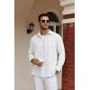 imageCOOFANDY Mens Long Sleeve Button Down Shirt Casual Lightweight Jacket Shirt with PocketsWhite
