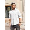 imageCOOFANDY Mens Long Sleeve Button Down Shirt Casual Lightweight Jacket Shirt with PocketsWhite