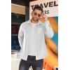imageCOOFANDY Mens Long Sleeve Button Down Shirt Casual Lightweight Jacket Shirt with PocketsWhite