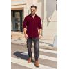 imageCOOFANDY Mens Long Sleeve Button Down Shirt Casual Lightweight Jacket Shirt with PocketsWine Red