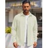 imageCOOFANDY Mens Long Sleeve Button Down Shirts Wrinkle Free Shacket Jacket Stretch Casual OvershirtBeige