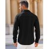 imageCOOFANDY Mens Long Sleeve Button Down Shirts Wrinkle Free Shacket Jacket Stretch Casual OvershirtBlack