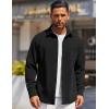 imageCOOFANDY Mens Long Sleeve Button Down Shirts Wrinkle Free Shacket Jacket Stretch Casual OvershirtBlack