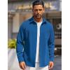 imageCOOFANDY Mens Long Sleeve Button Down Shirts Wrinkle Free Shacket Jacket Stretch Casual OvershirtBlue