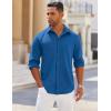 imageCOOFANDY Mens Long Sleeve Button Down Shirts Wrinkle Free Shacket Jacket Stretch Casual OvershirtBlue