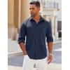 imageCOOFANDY Mens Long Sleeve Button Down Shirts Wrinkle Free Shacket Jacket Stretch Casual OvershirtBlue Purple