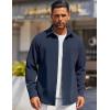 imageCOOFANDY Mens Long Sleeve Button Down Shirts Wrinkle Free Shacket Jacket Stretch Casual OvershirtBlue Purple