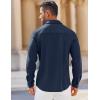 imageCOOFANDY Mens Long Sleeve Button Down Shirts Wrinkle Free Shacket Jacket Stretch Casual OvershirtBlue Purple
