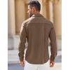 imageCOOFANDY Mens Long Sleeve Button Down Shirts Wrinkle Free Shacket Jacket Stretch Casual OvershirtBrown