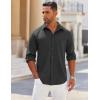 imageCOOFANDY Mens Long Sleeve Button Down Shirts Wrinkle Free Shacket Jacket Stretch Casual OvershirtDark Grey