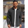 imageCOOFANDY Mens Long Sleeve Button Down Shirts Wrinkle Free Shacket Jacket Stretch Casual OvershirtDark Grey