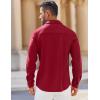 imageCOOFANDY Mens Long Sleeve Button Down Shirts Wrinkle Free Shacket Jacket Stretch Casual OvershirtDeep Red