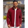 imageCOOFANDY Mens Long Sleeve Button Down Shirts Wrinkle Free Shacket Jacket Stretch Casual OvershirtDeep Red
