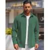 imageCOOFANDY Mens Long Sleeve Button Down Shirts Wrinkle Free Shacket Jacket Stretch Casual OvershirtGreen