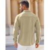 imageCOOFANDY Mens Long Sleeve Button Down Shirts Wrinkle Free Shacket Jacket Stretch Casual OvershirtKhaki